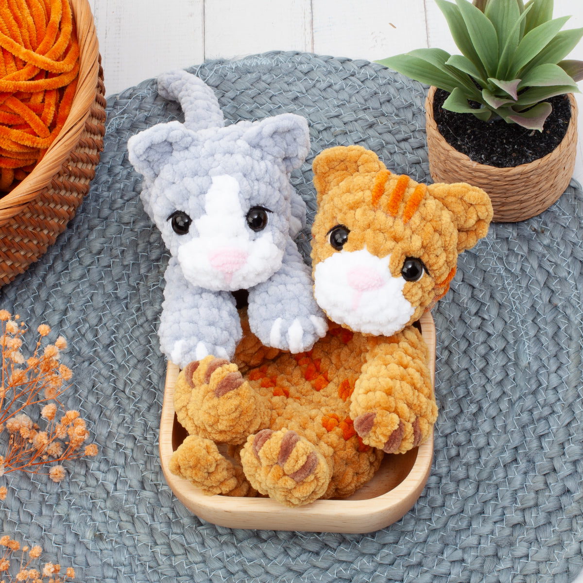 3-in-1 No Sew Cat Snuggler Crochet Pattern, Kitten Lovey Amigurumi