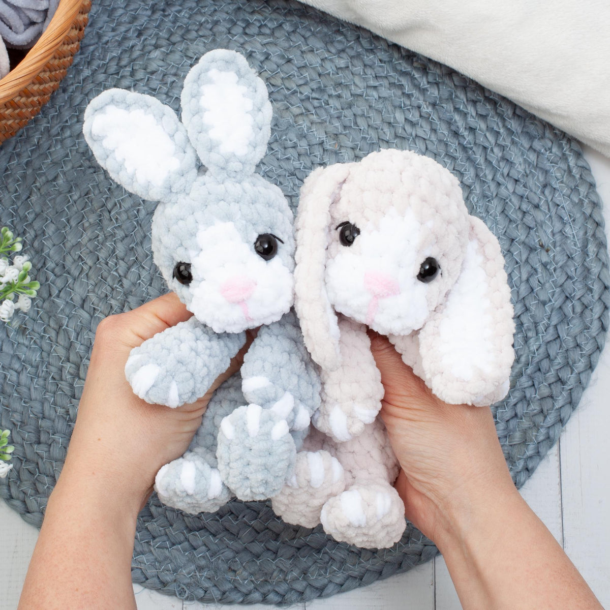 No Sew Bunny Snuggler Crochet Pattern, Amigurumi Lovey, Rabbit Baby Security Blanket, Fast and Easy