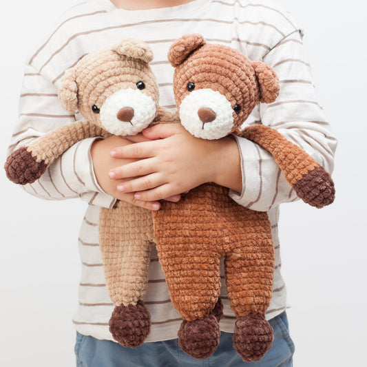 Bear snuggler crochet pattern, bear lovey pattern, cuddle toy, comforter pattern, PDF