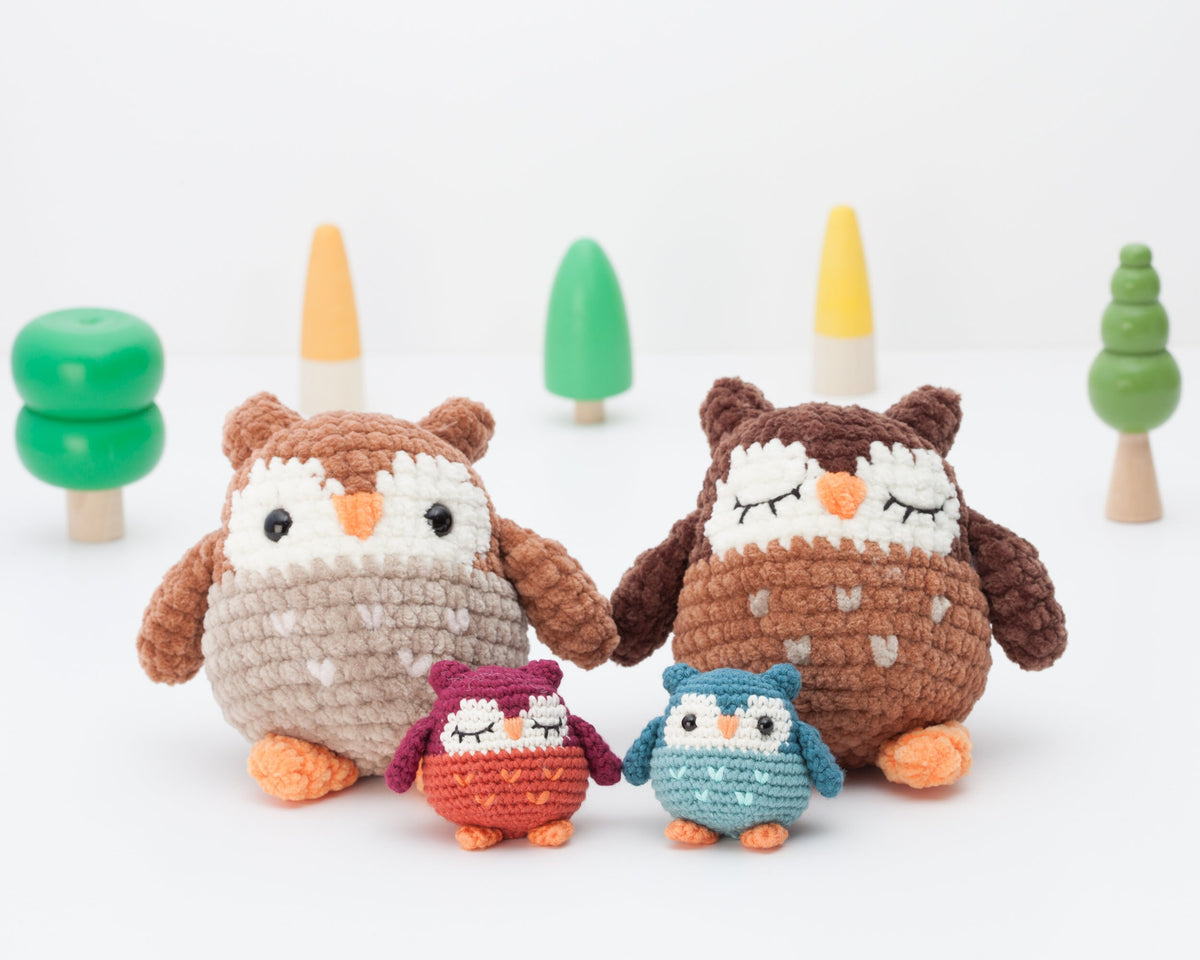 Plush owl crochet pattern, chunky mini owl amigurumi pattern, chubby plushie, PDF
