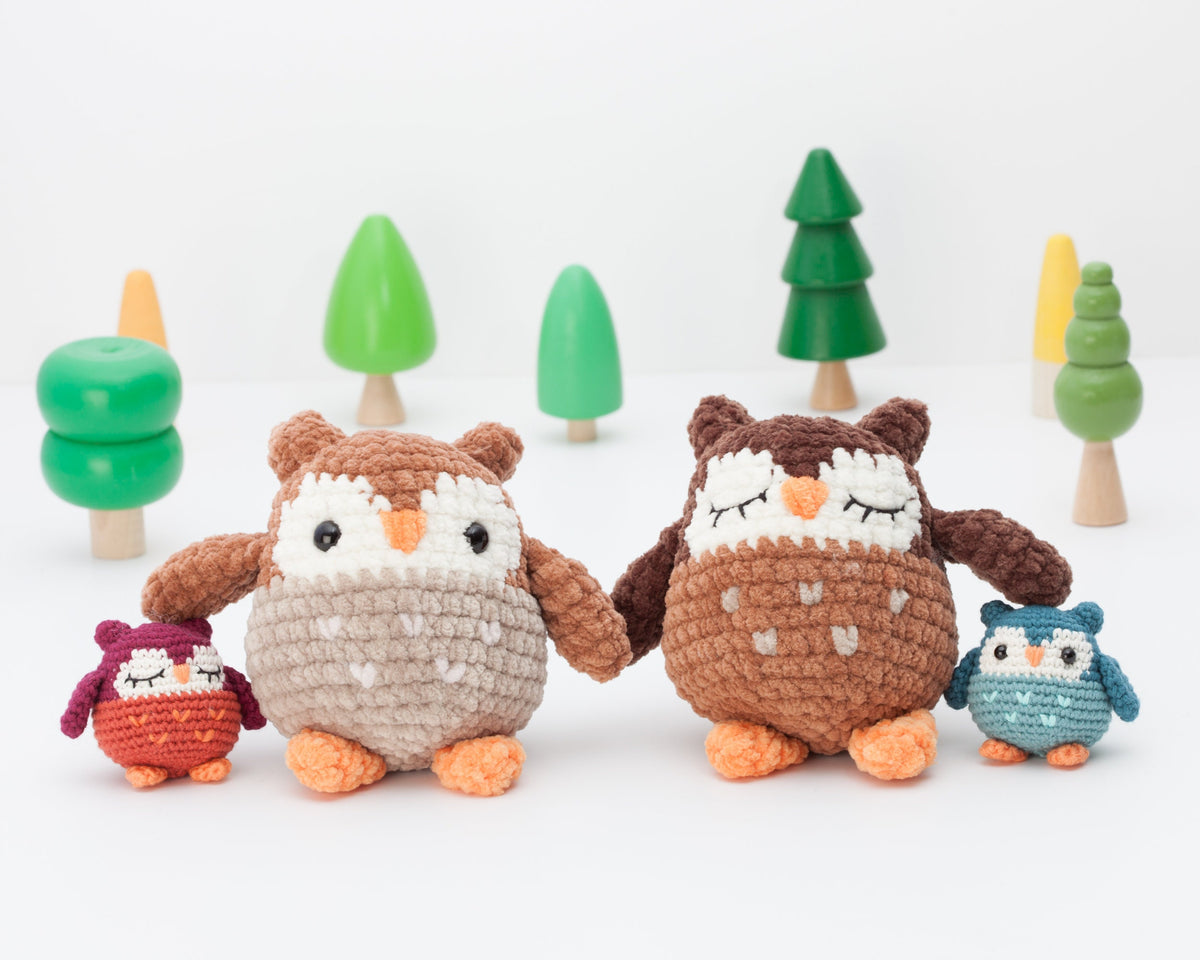 Plush owl crochet pattern, chunky mini owl amigurumi pattern, chubby plushie, PDF