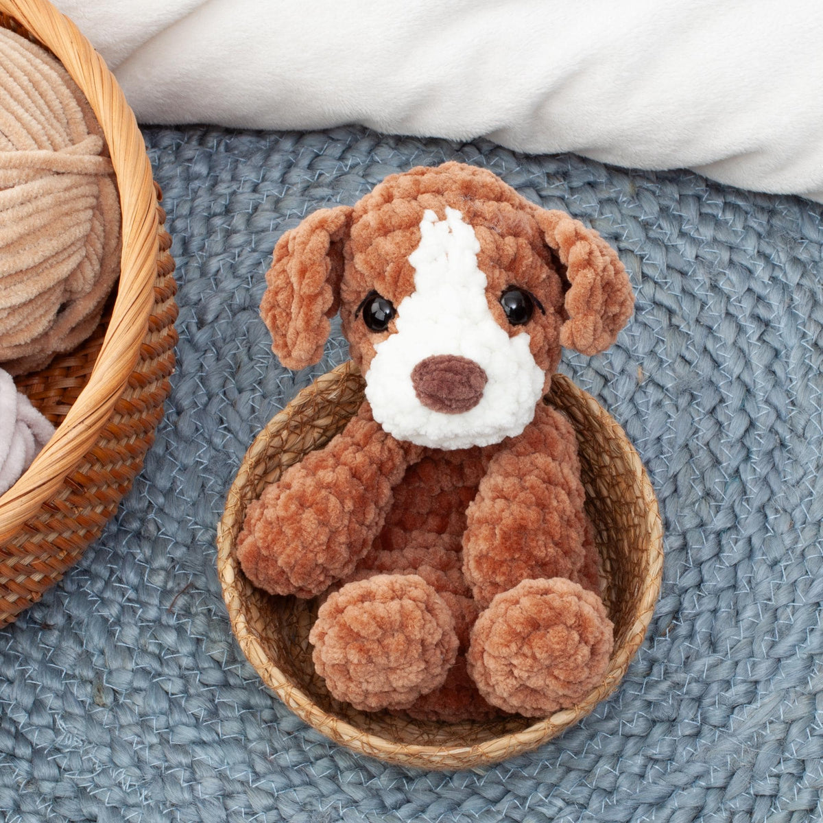 No Sew Dog Snuggler Crochet Pattern, 3 in 1 Mini Puppy Lovey Amigurumi PDF