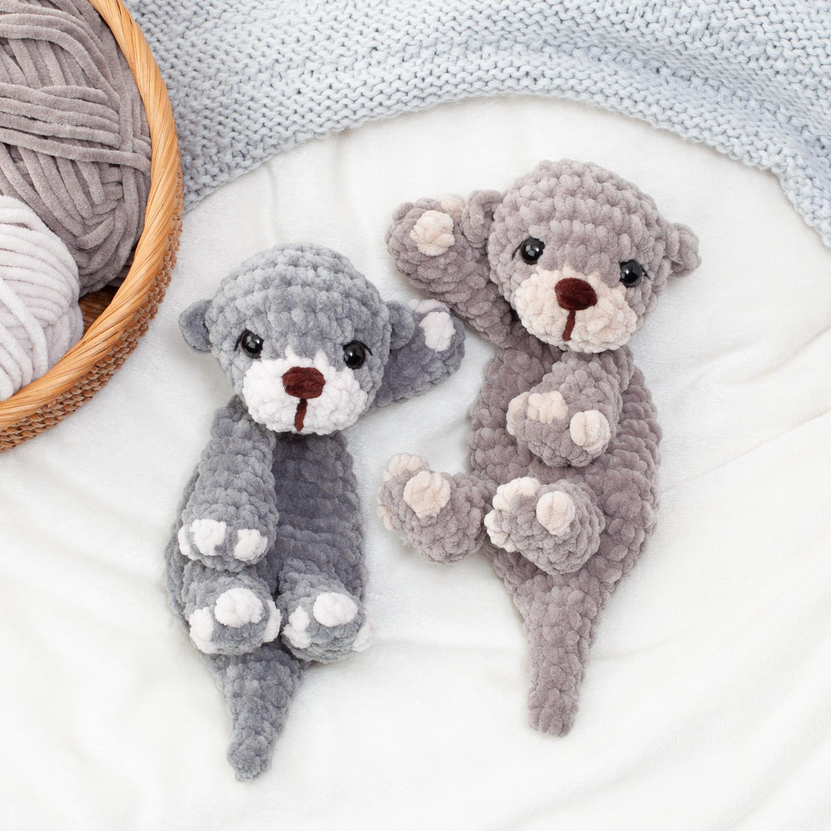 No Sew Animal Snuggler Bundle Crochet Pattern, Amigurumi Lovey Baby Comforter PDF
