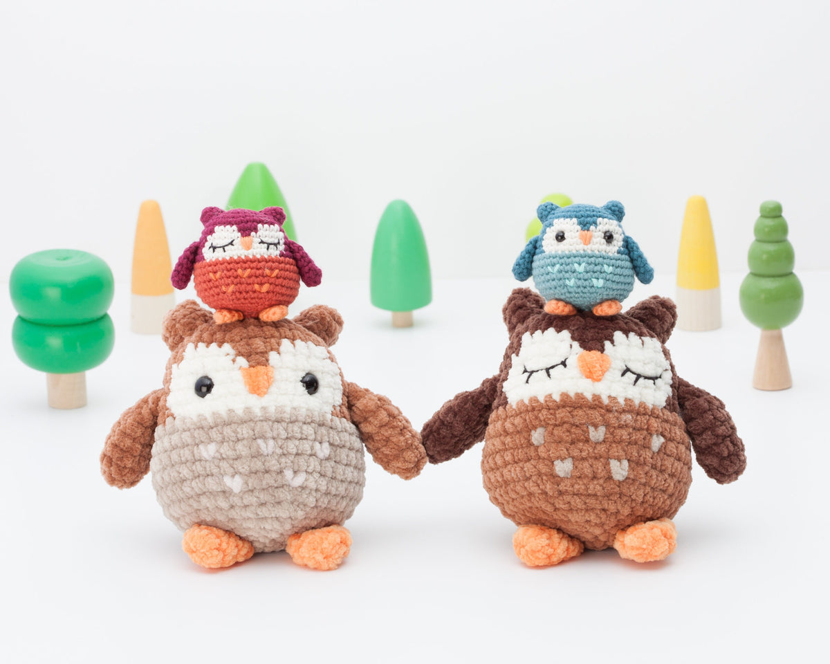 Plush owl crochet pattern, chunky mini owl amigurumi pattern, chubby plushie, PDF