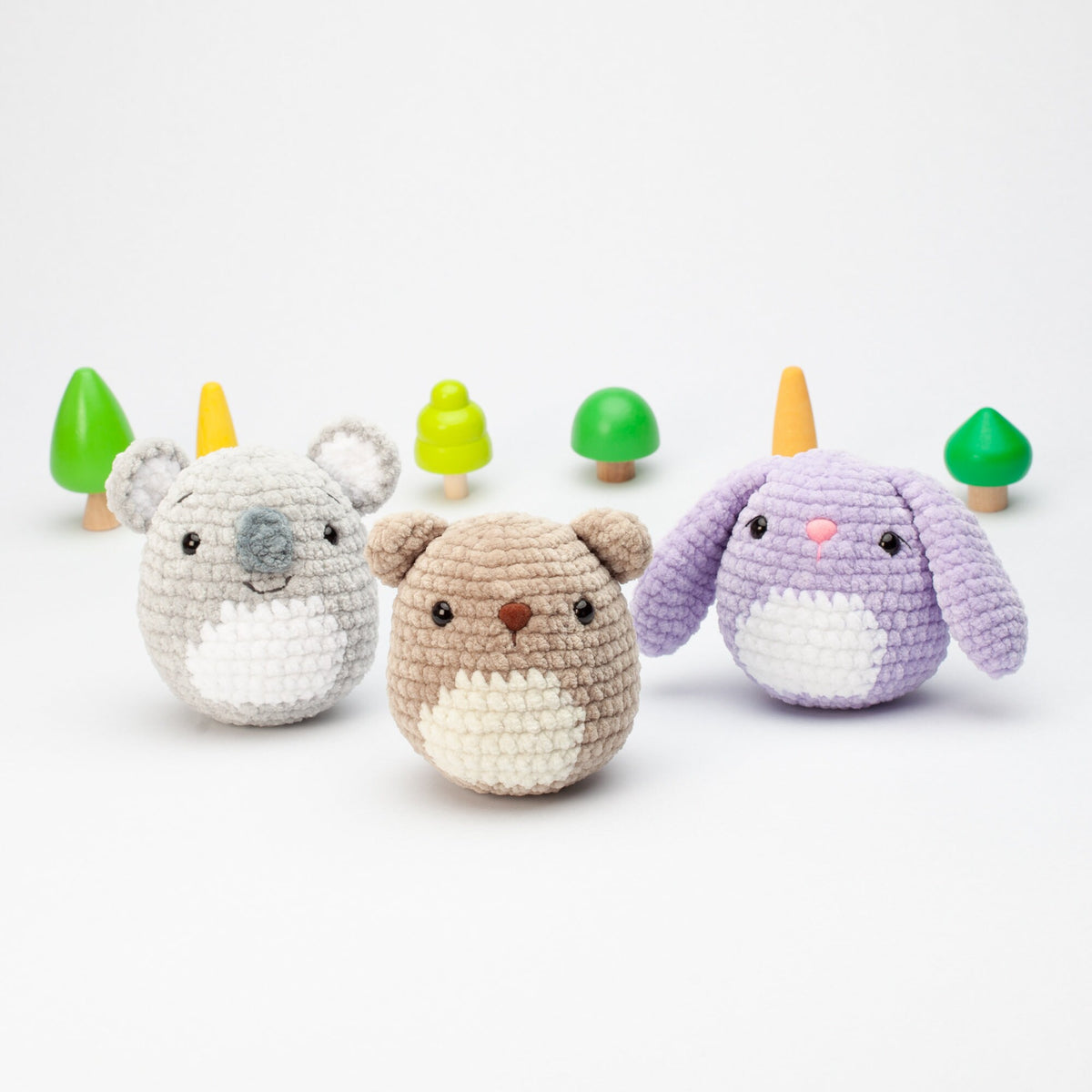 Crochet Squishmallow pattern bundle, Bear, Bunny and Koala, kawaii amigurumi pattern, Squishy plushie pattern, PDF