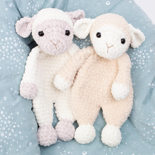 Crochet sheep snuggler pattern, Lamb lovey crochet pattern, comforter toy, baby security blanket