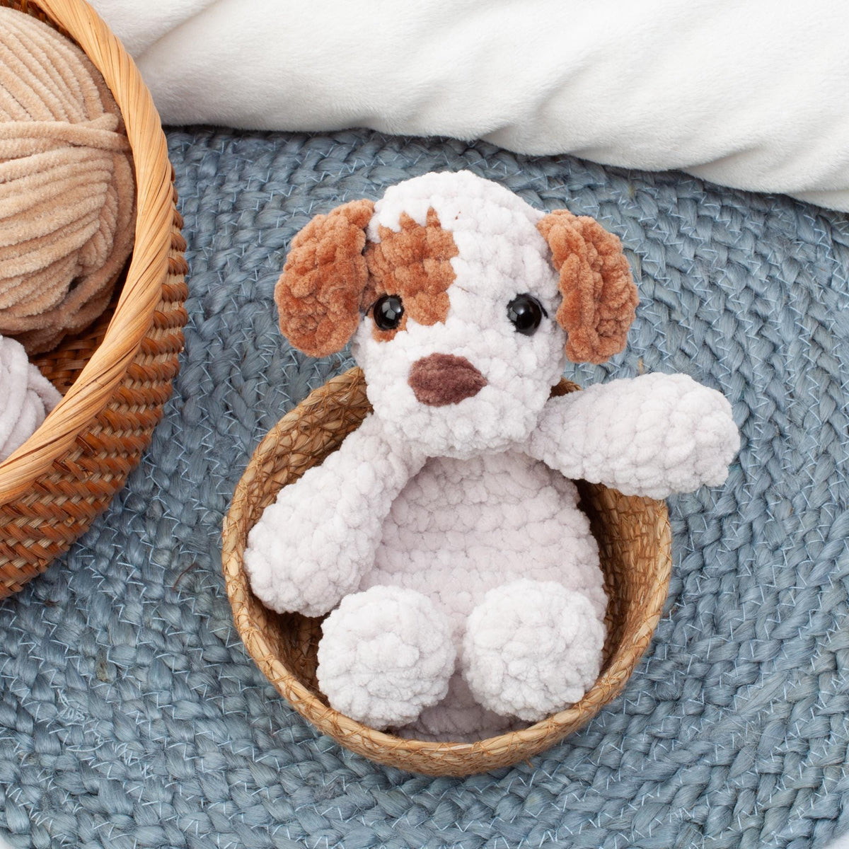 No Sew Dog Snuggler Crochet Pattern, 3 in 1 Mini Puppy Lovey Amigurumi PDF