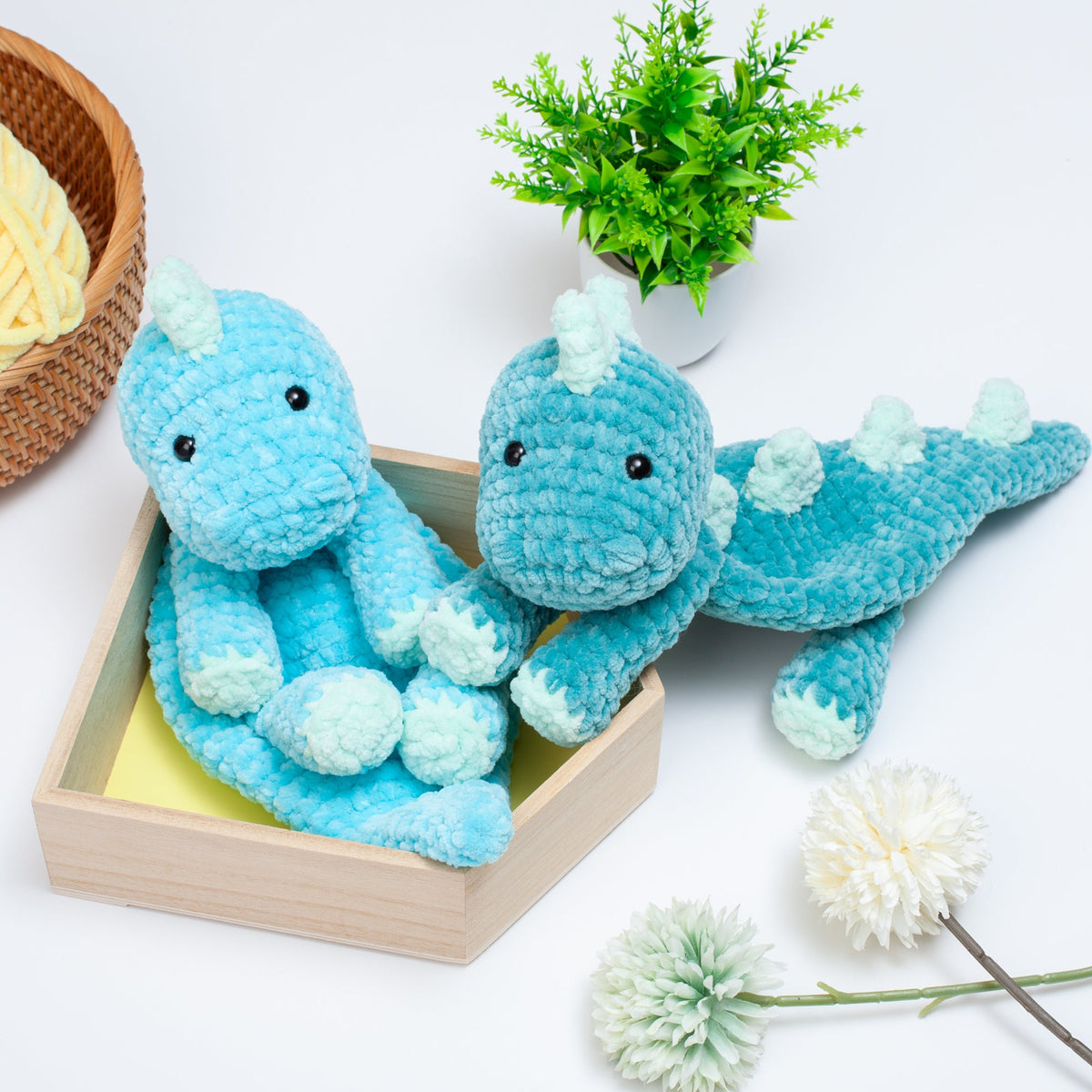 Dinosaur lovey crochet pattern, crochet Dino snuggler, baby comforter toy, baby security blanket