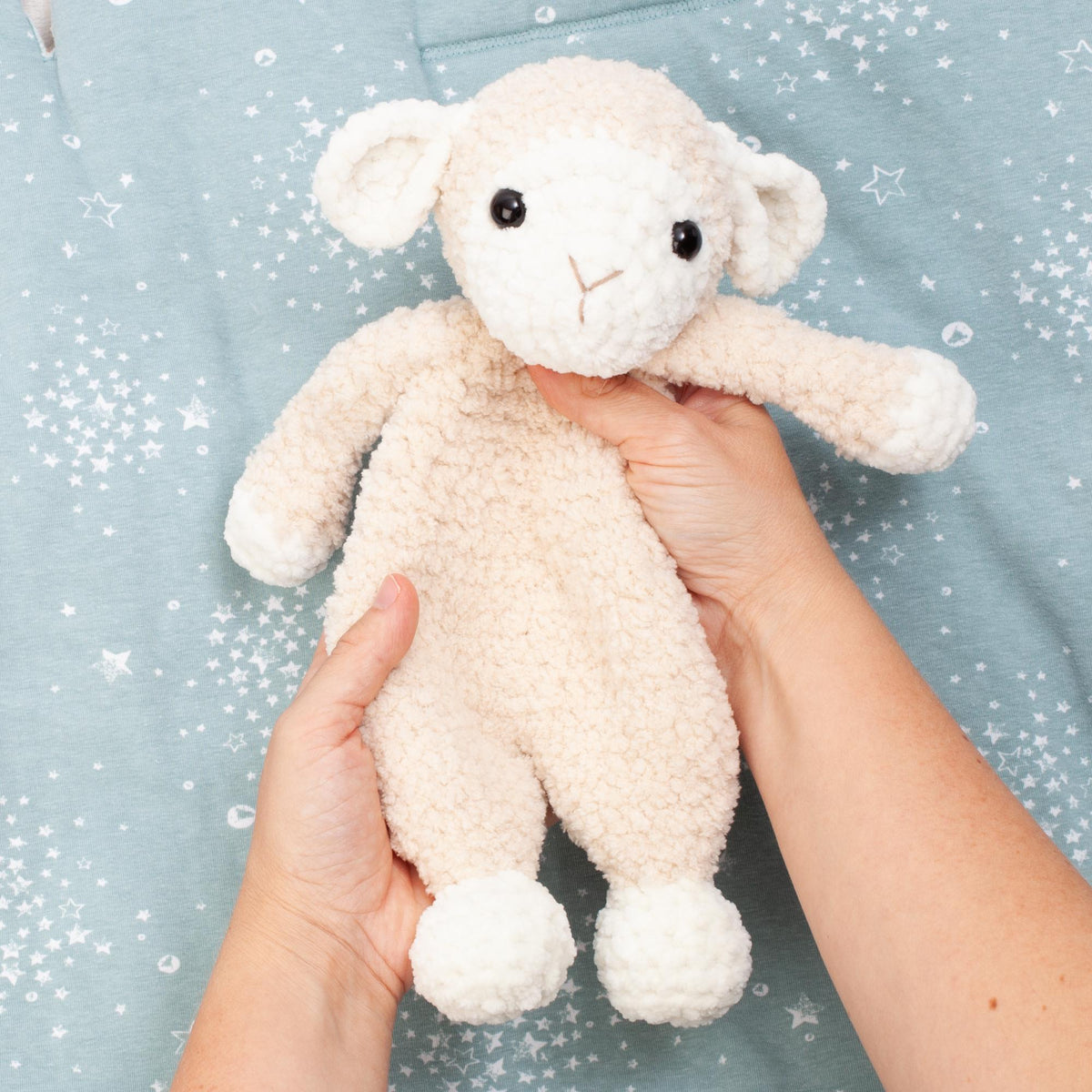 Crochet sheep snuggler pattern, Lamb lovey crochet pattern, comforter toy, baby security blanket