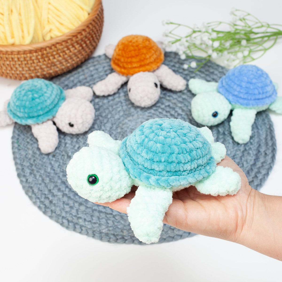 No Sew Sea Animals – Crochet Pattern Set | Turtle, Whale & Fish | Fast and Easy Amigurumi for Beginners