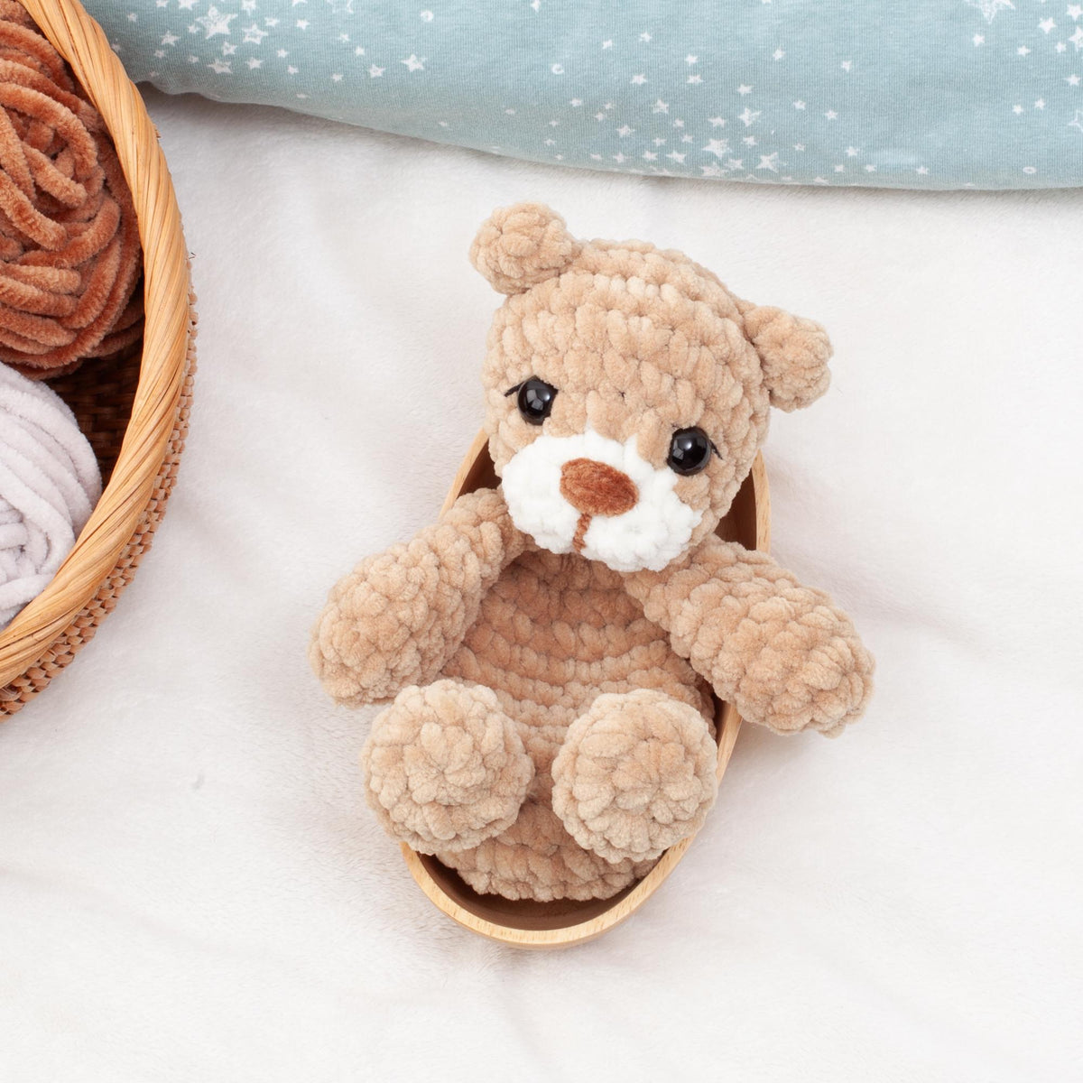No Sew Teddy Bear Snuggler Lovey Crochet Pattern, Amigurumi Baby Comforter PDF