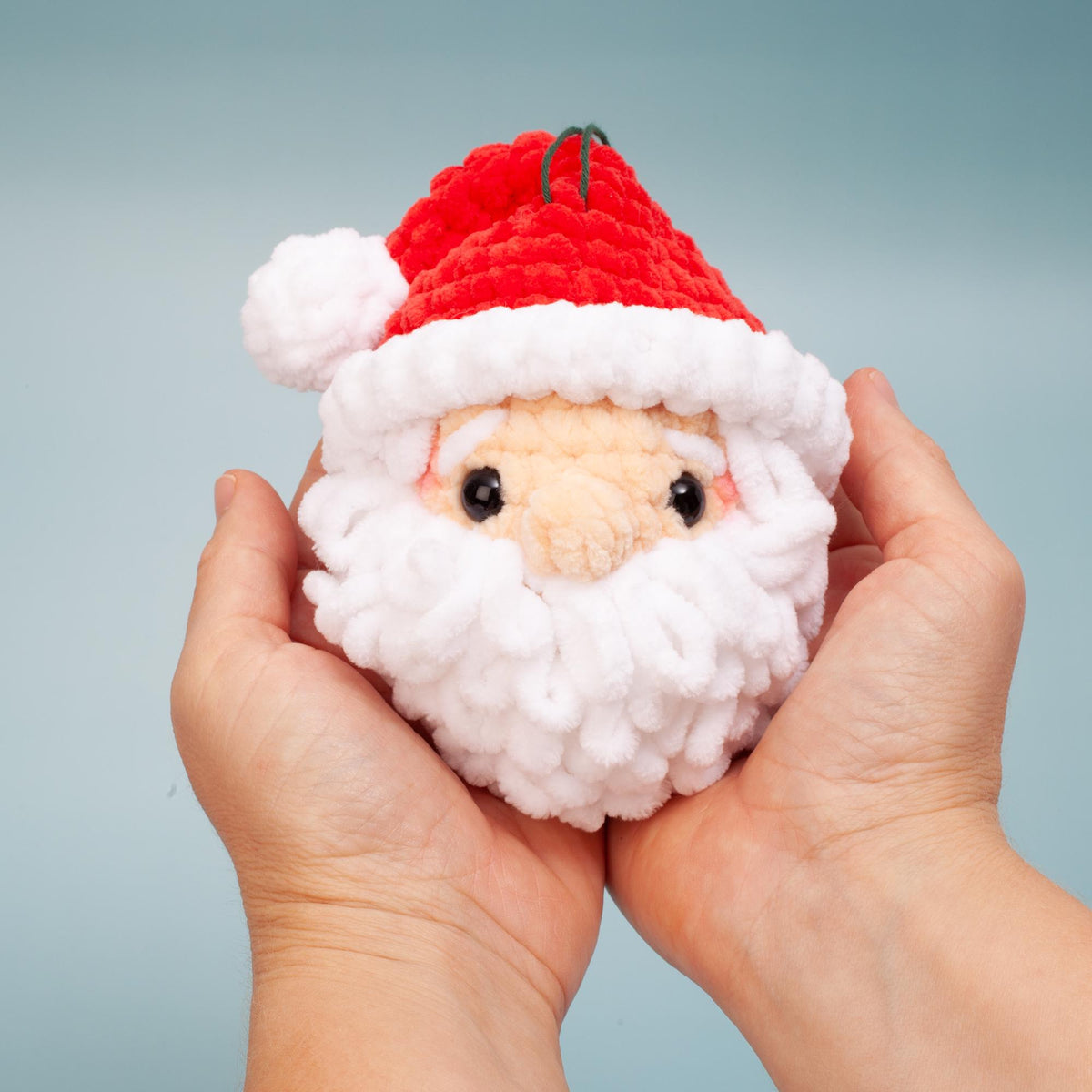 Santa Claus Crochet Ornament Pattern | Christmas Tree Decoration - Plush Amigurumi Santa Head |  PDF Tutorial