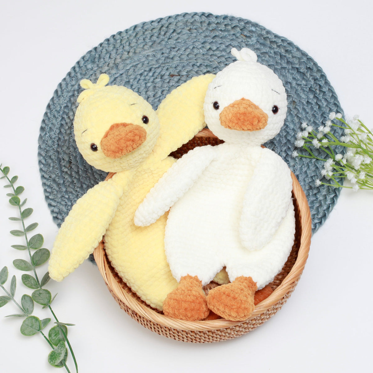 Crochet Duck snuggler pattern, Duck lovey, comforter toy, baby security blanket