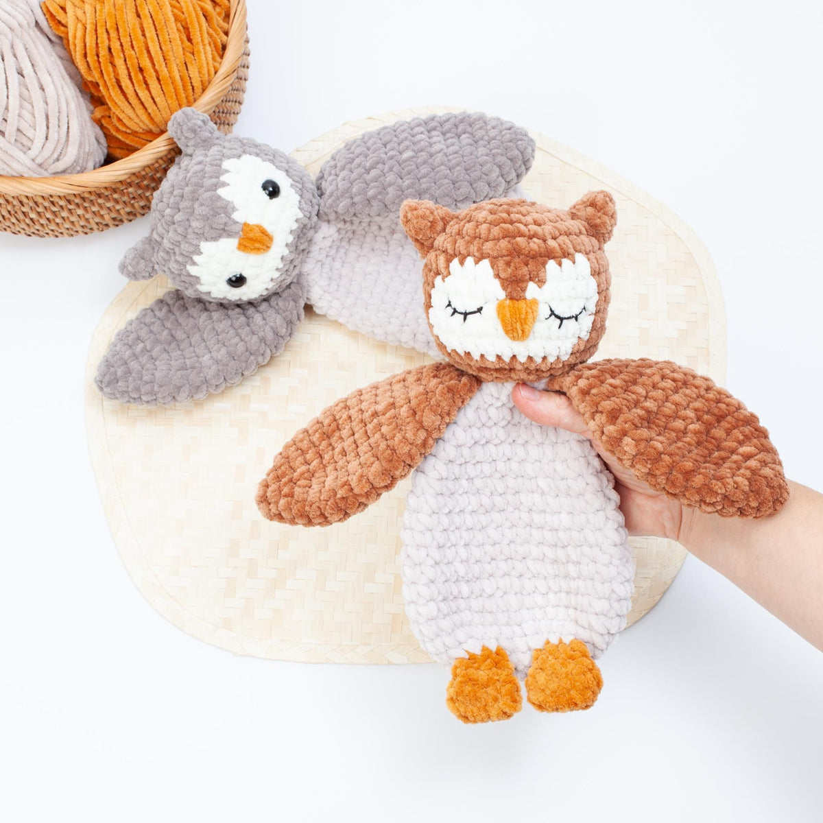 Crochet owl snuggler pattern, Owl lovey crochet pattern, comforter toy, baby security blanket