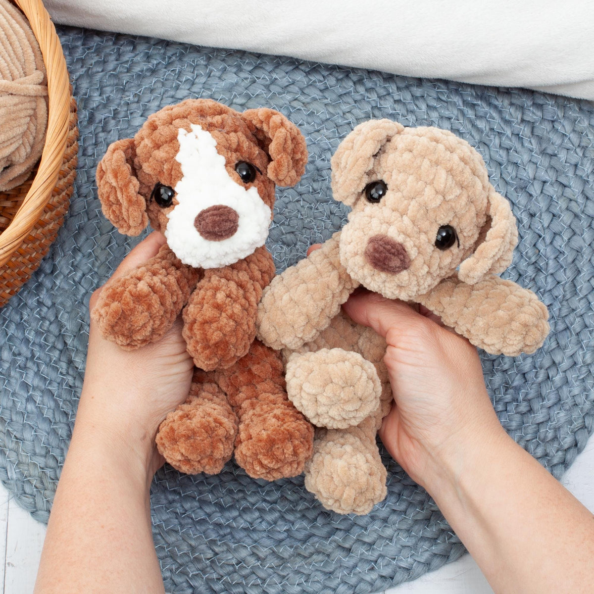 No Sew Dog Snuggler Crochet Pattern, 3 in 1 Mini Puppy Lovey Amigurumi PDF