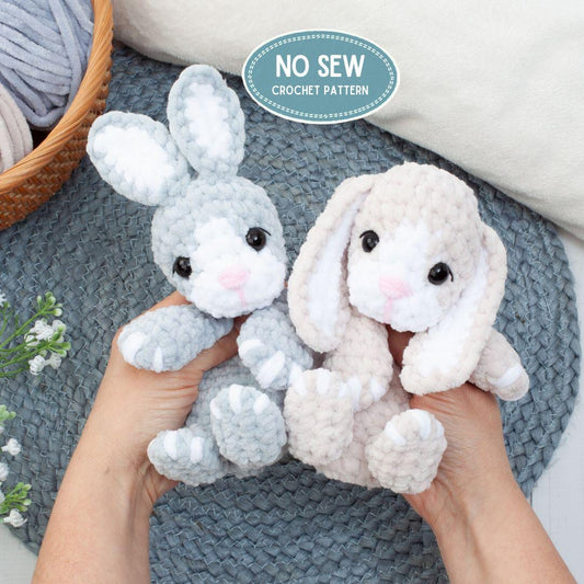 No Sew Bunny Snuggler Crochet Pattern, Amigurumi Lovey, Rabbit Baby Security Blanket, Fast and Easy
