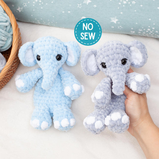 Elephant Snuggler Lovey Crochet Pattern, No Sew Amigurumi, PDF Tutorial