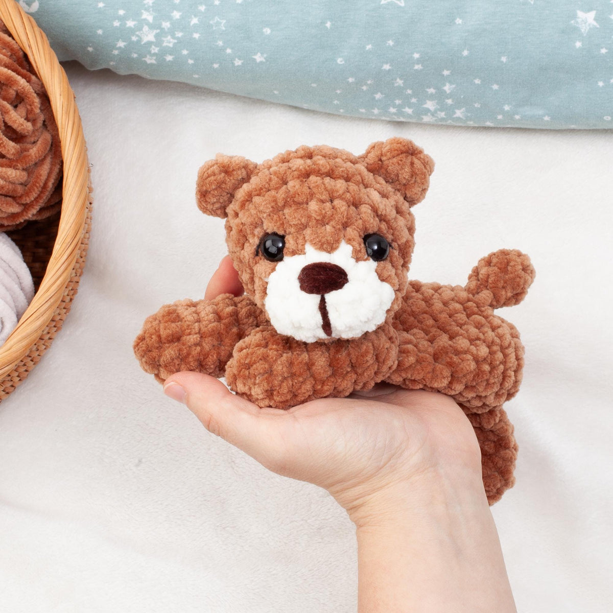 No Sew Teddy Bear Snuggler Lovey Crochet Pattern, Amigurumi Baby Comforter PDF
