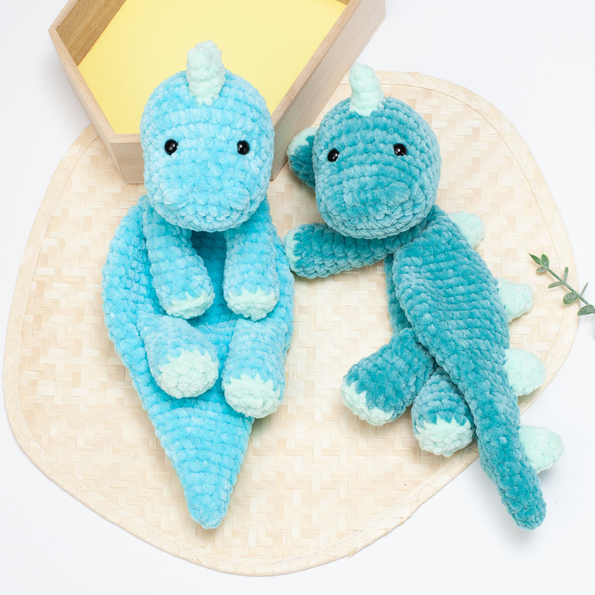 Dinosaur lovey crochet pattern, crochet Dino snuggler, baby comforter toy, baby security blanket