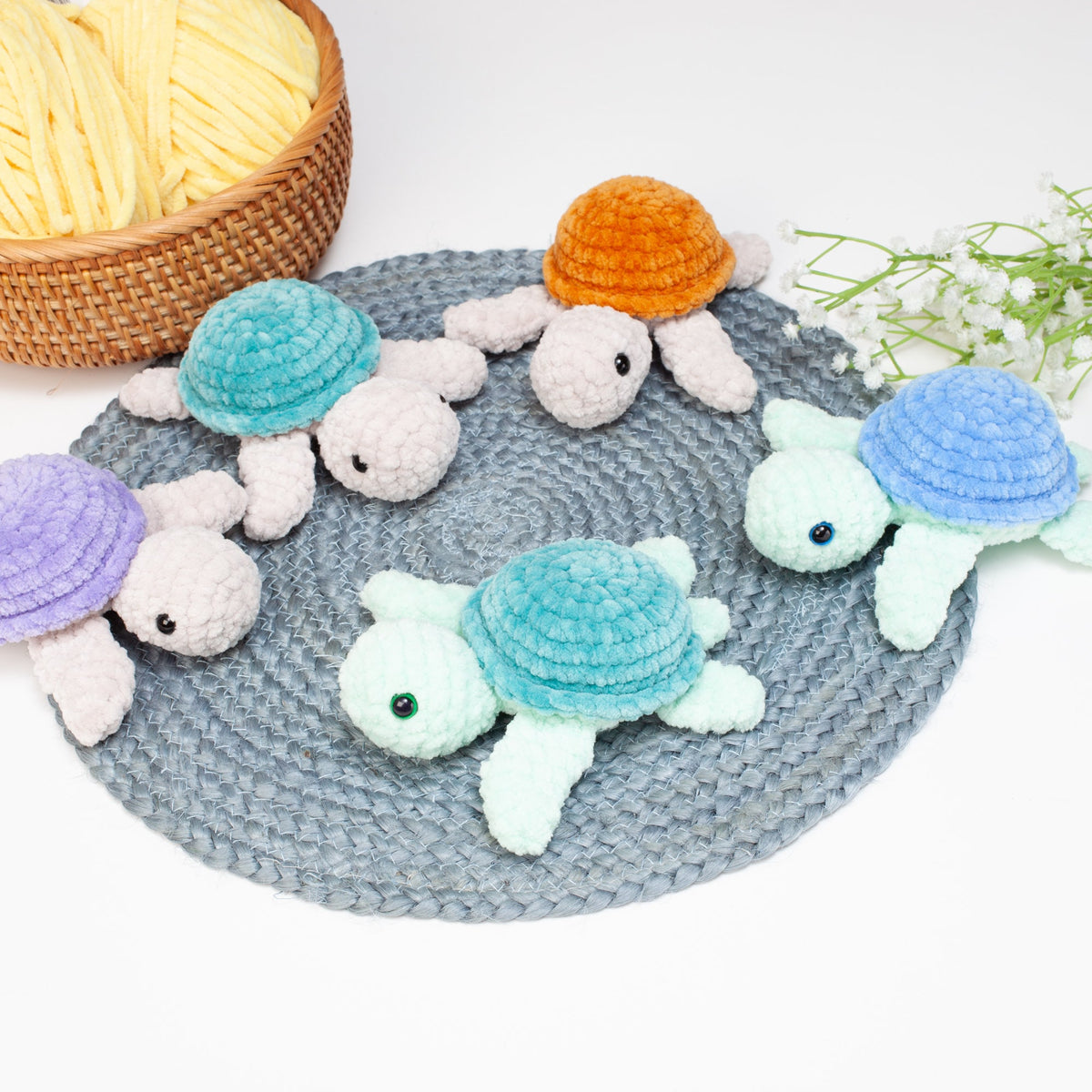 No Sew Sea Animals – Crochet Pattern Set | Turtle, Whale & Fish | Fast and Easy Amigurumi for Beginners