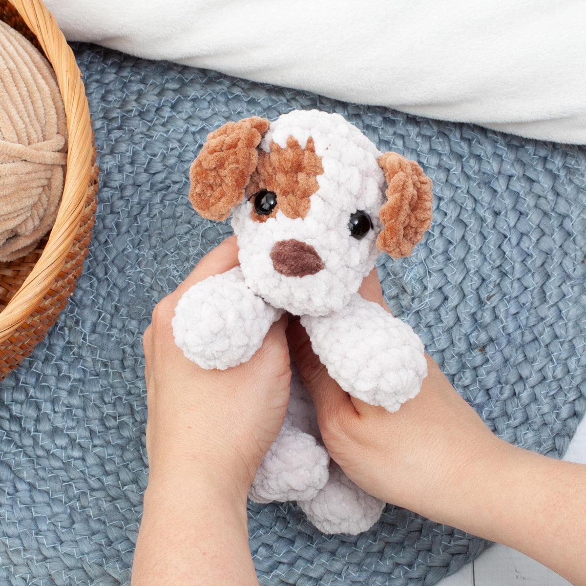 No Sew Dog Snuggler Crochet Pattern, 3 in 1 Mini Puppy Lovey Amigurumi PDF