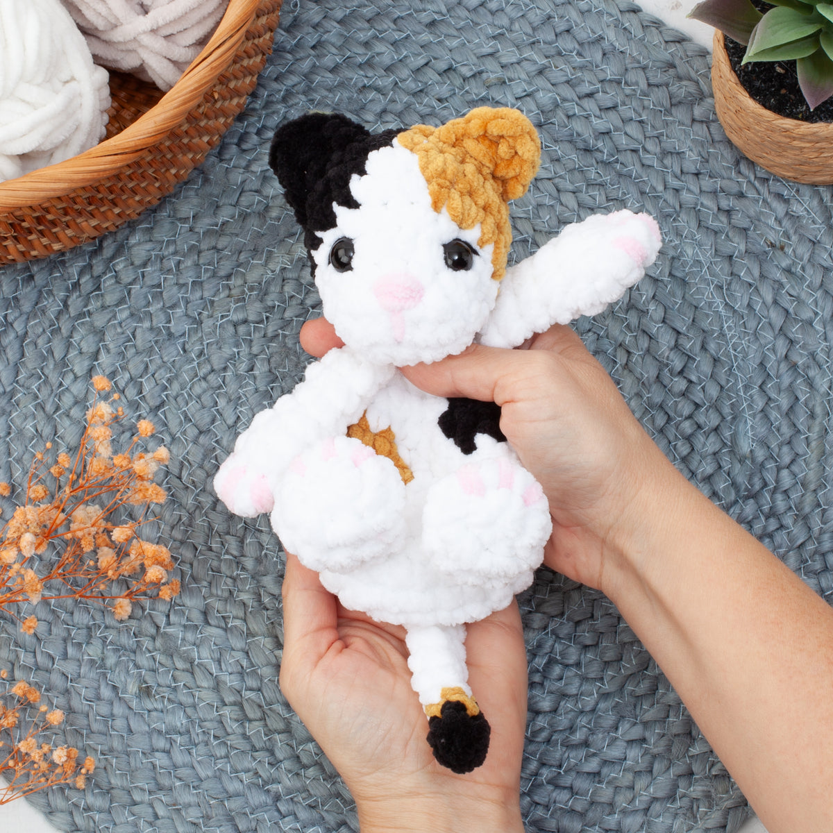 3-in-1 No Sew Cat Snuggler Crochet Pattern, Kitten Lovey Amigurumi
