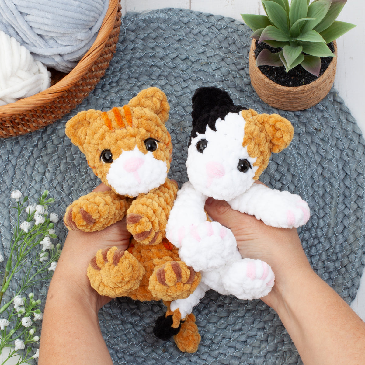 3-in-1 No Sew Cat Snuggler Crochet Pattern, Kitten Lovey Amigurumi