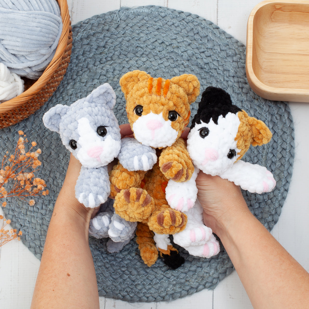 3-in-1 No Sew Cat Snuggler Crochet Pattern, Kitten Lovey Amigurumi