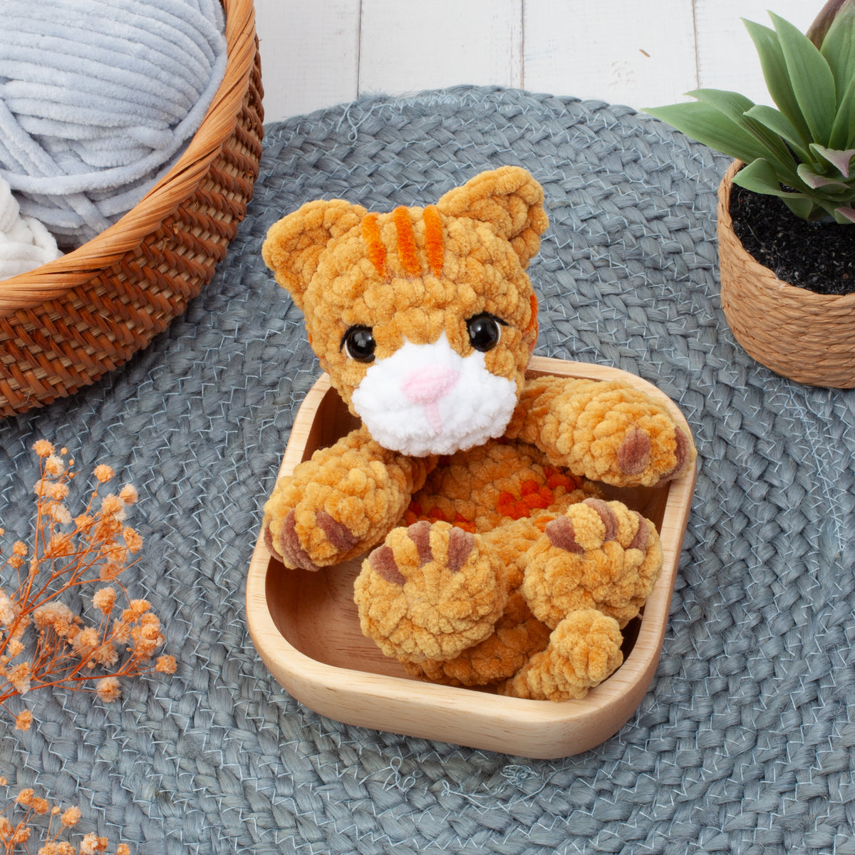 3-in-1 No Sew Cat Snuggler Crochet Pattern, Kitten Lovey Amigurumi