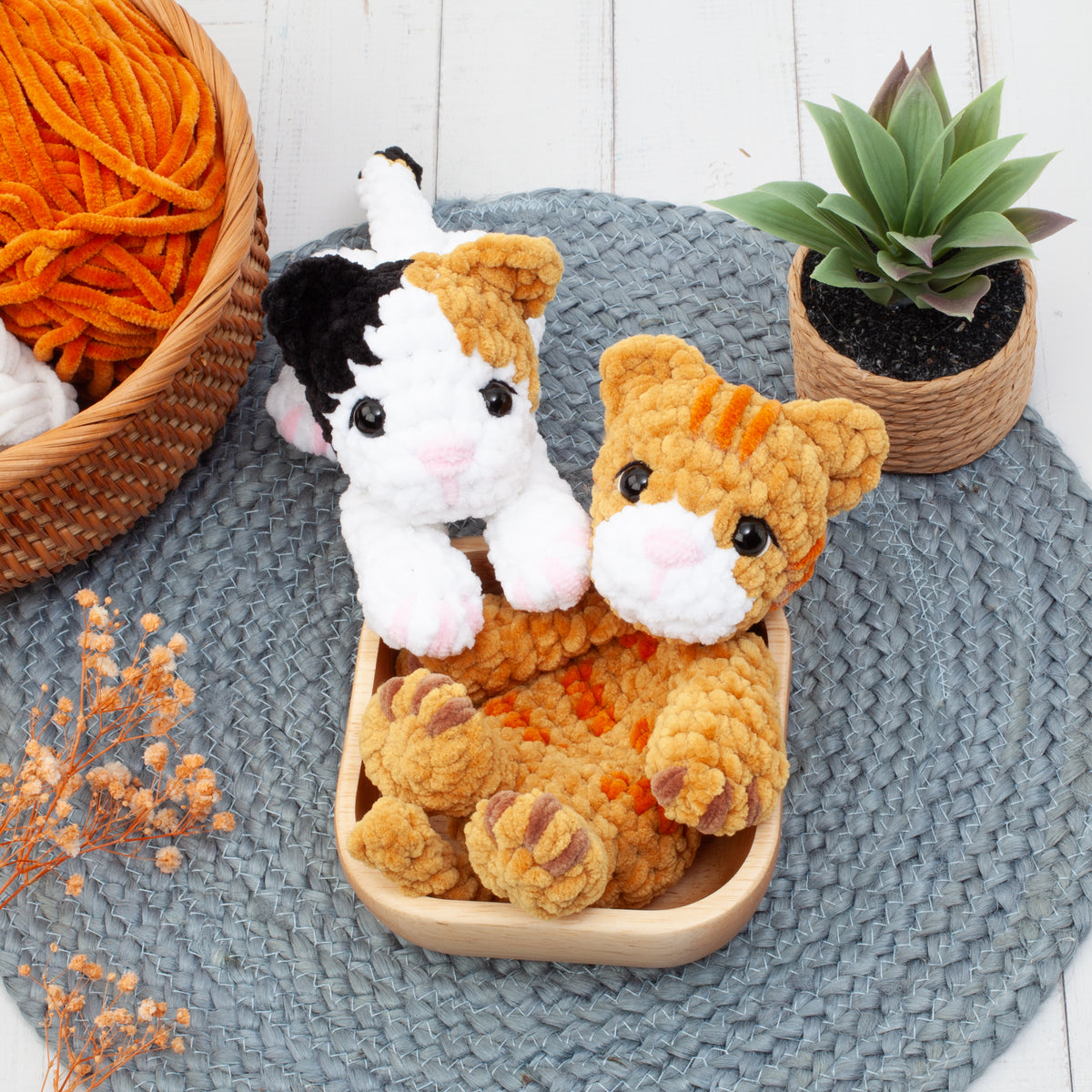 3-in-1 No Sew Cat Snuggler Crochet Pattern, Kitten Lovey Amigurumi