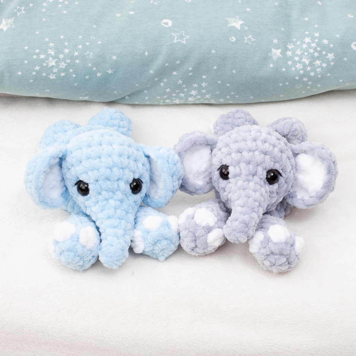 Elephant Snuggler Lovey Crochet Pattern, No Sew Amigurumi, PDF Tutorial