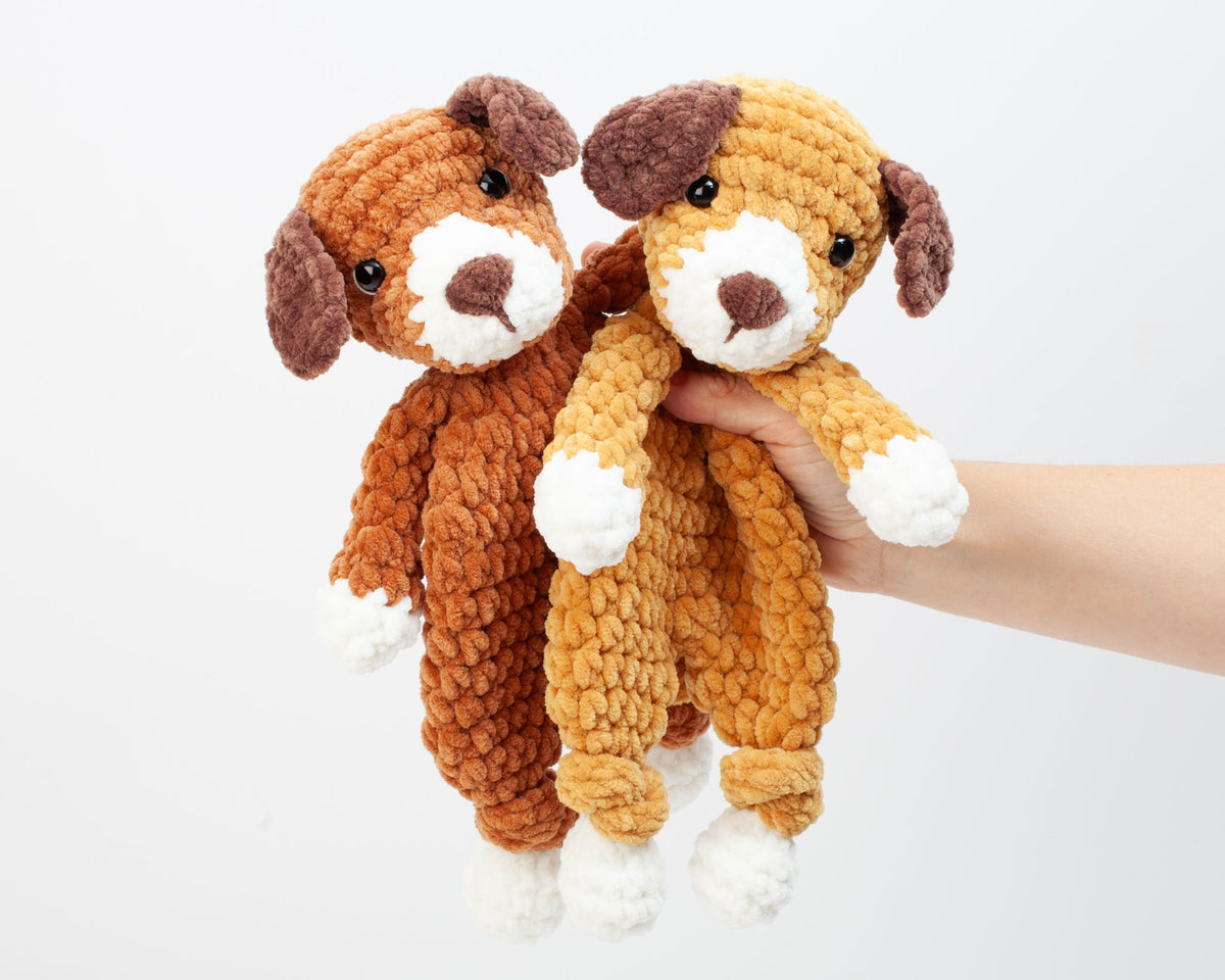 Crochet Puppy snuggler pattern, Dog knotted lovey crochet pattern, comforter toy, baby security blanket