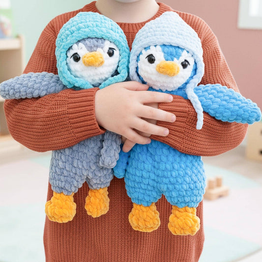 Crochet Penguin Lovey Pattern – Amigurumi Snuggler / Comforter Toy PDF – Baby Shower Gift – Stuffed Animal Crochet Pattern