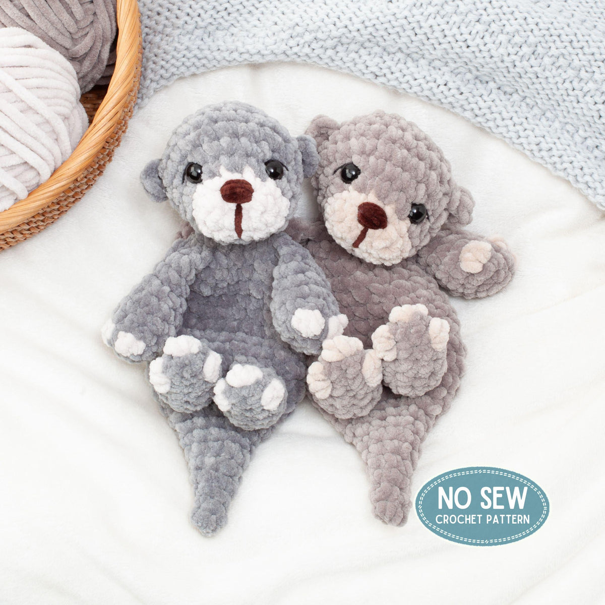 Otter Lovey Crochet Pattern PDF, No Sew Snuggler, Amigurumi Baby Comforter