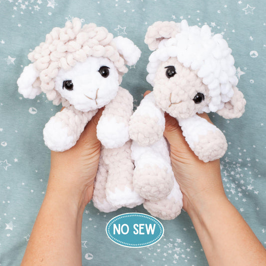 No Sew Sheep Lovey Crochet Pattern PDF - Easy Amigurumi Baby Snuggler, Lamb Comforter