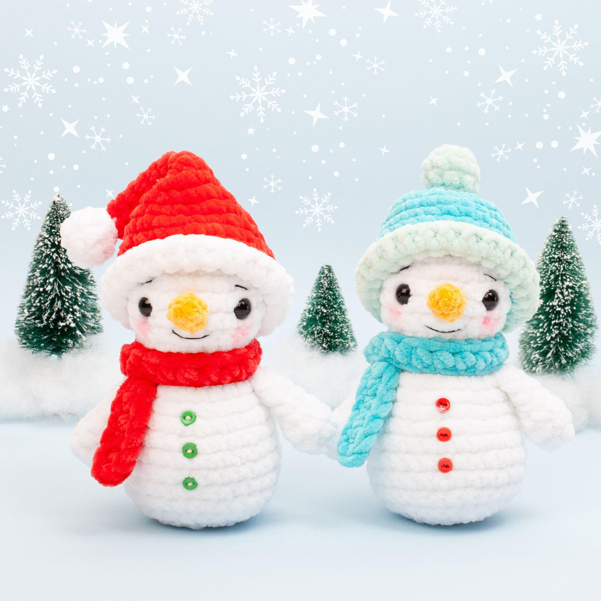 Snowman crochet pattern, Christmas decoration crochet pattern,easy plush snowman amigurumi