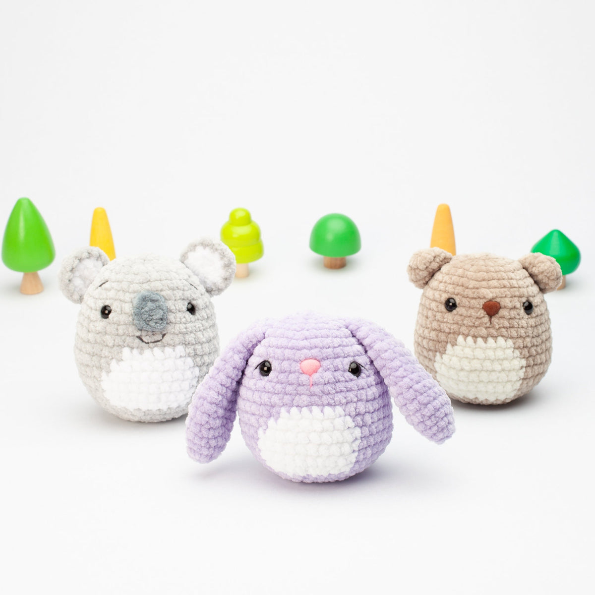 Crochet Squishmallow pattern bundle, Bear, Bunny and Koala, kawaii amigurumi pattern, Squishy plushie pattern, PDF