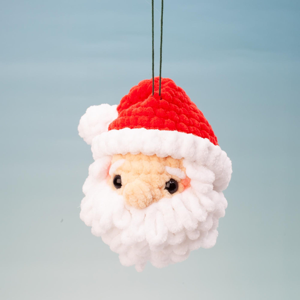 Santa Claus Crochet Ornament Pattern | Christmas Tree Decoration - Plush Amigurumi Santa Head |  PDF Tutorial