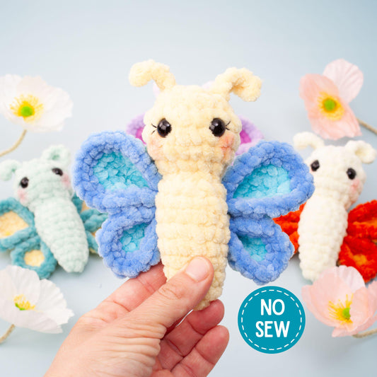 No Sew Butterfly Crochet Pattern, Quick & Easy Amigurumi Plushie, Spring Toy