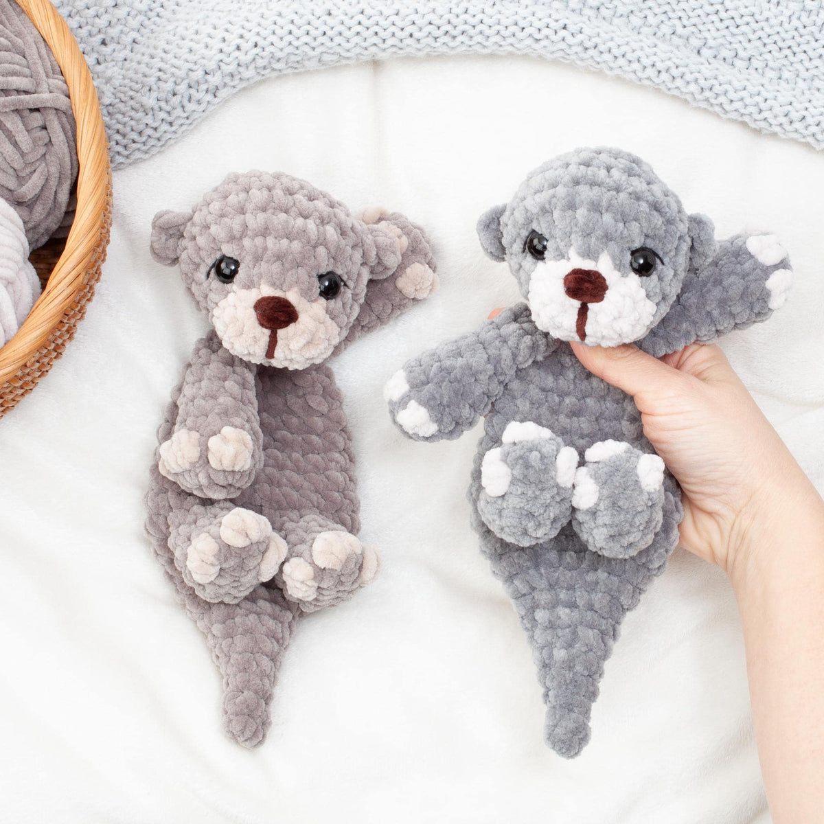 Otter Lovey Crochet Pattern PDF, No Sew Snuggler, Amigurumi Baby Comforter
