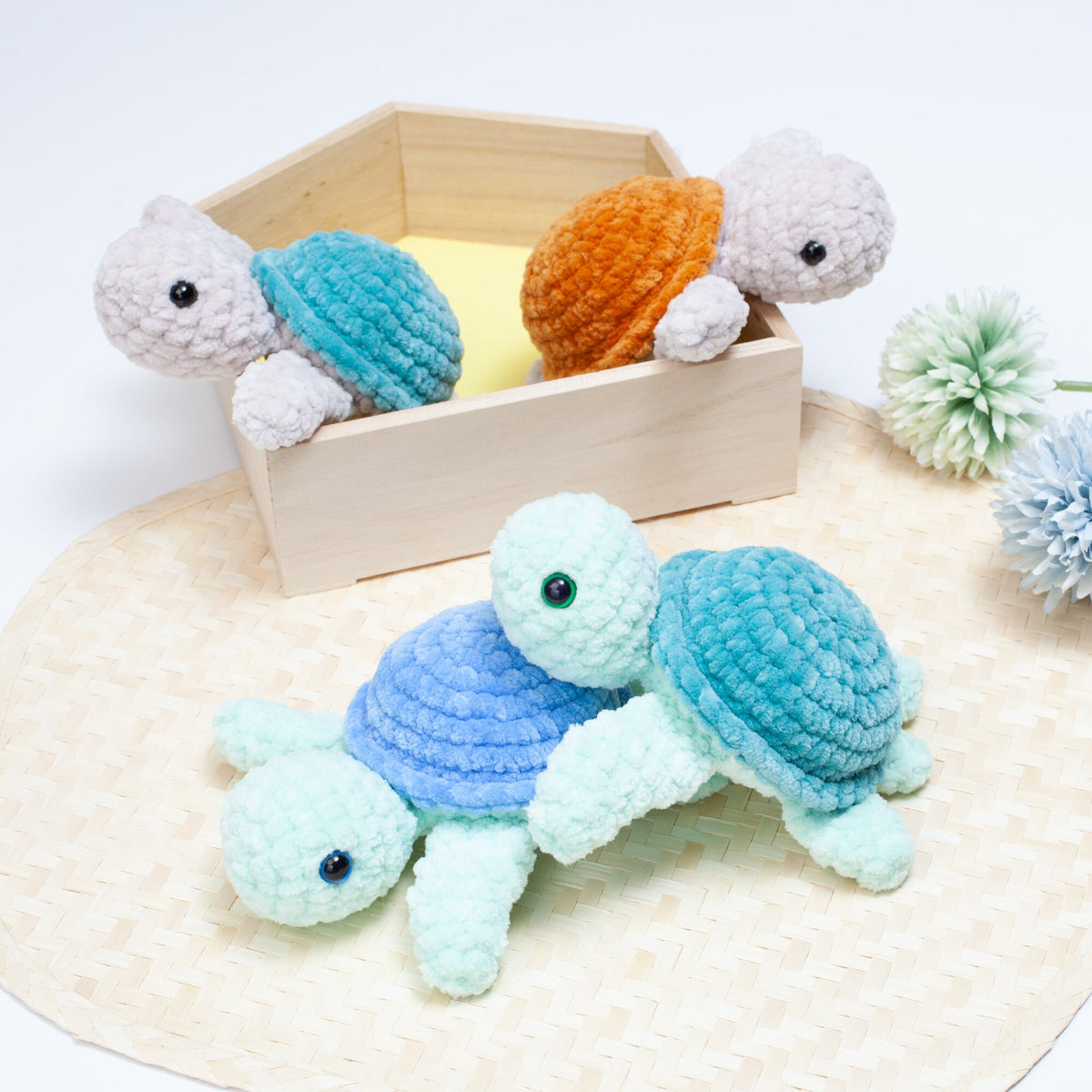 No sew turtle crochet pattern, easy crochet turtle pattern, amigurumi turtle, no sew crochet pattern