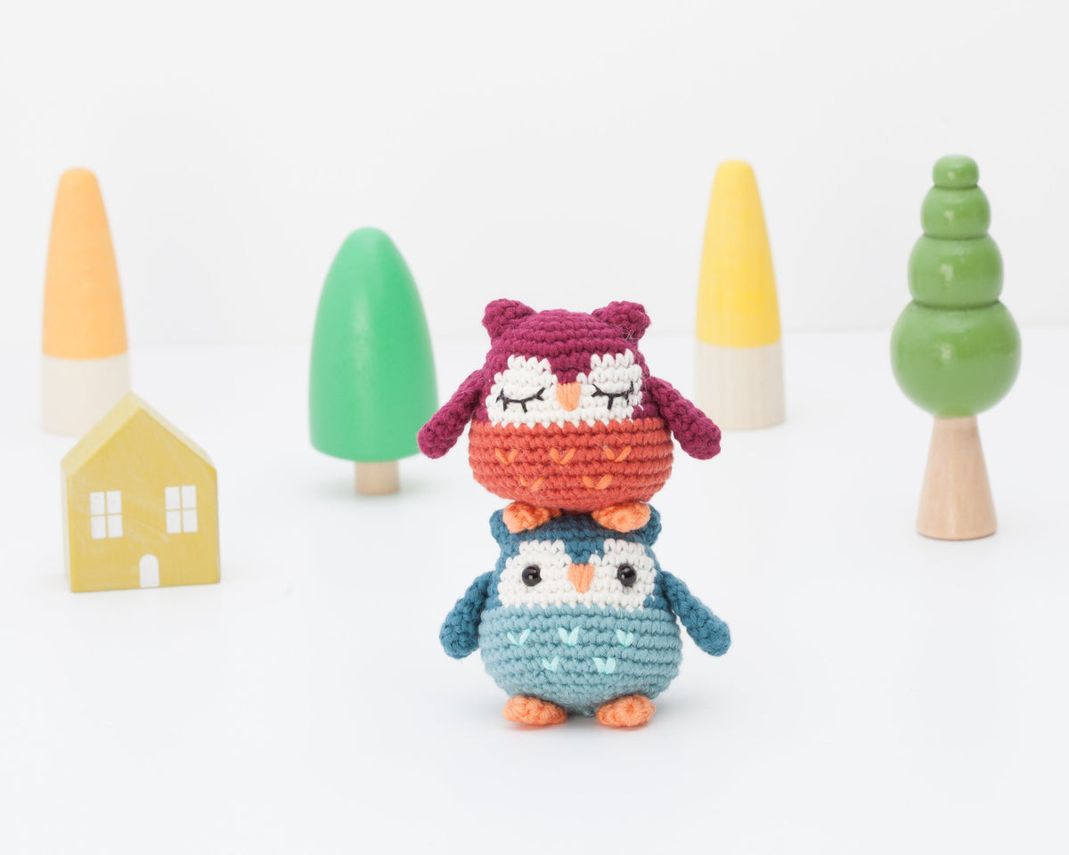 Plush owl crochet pattern, chunky mini owl amigurumi pattern, chubby plushie, PDF
