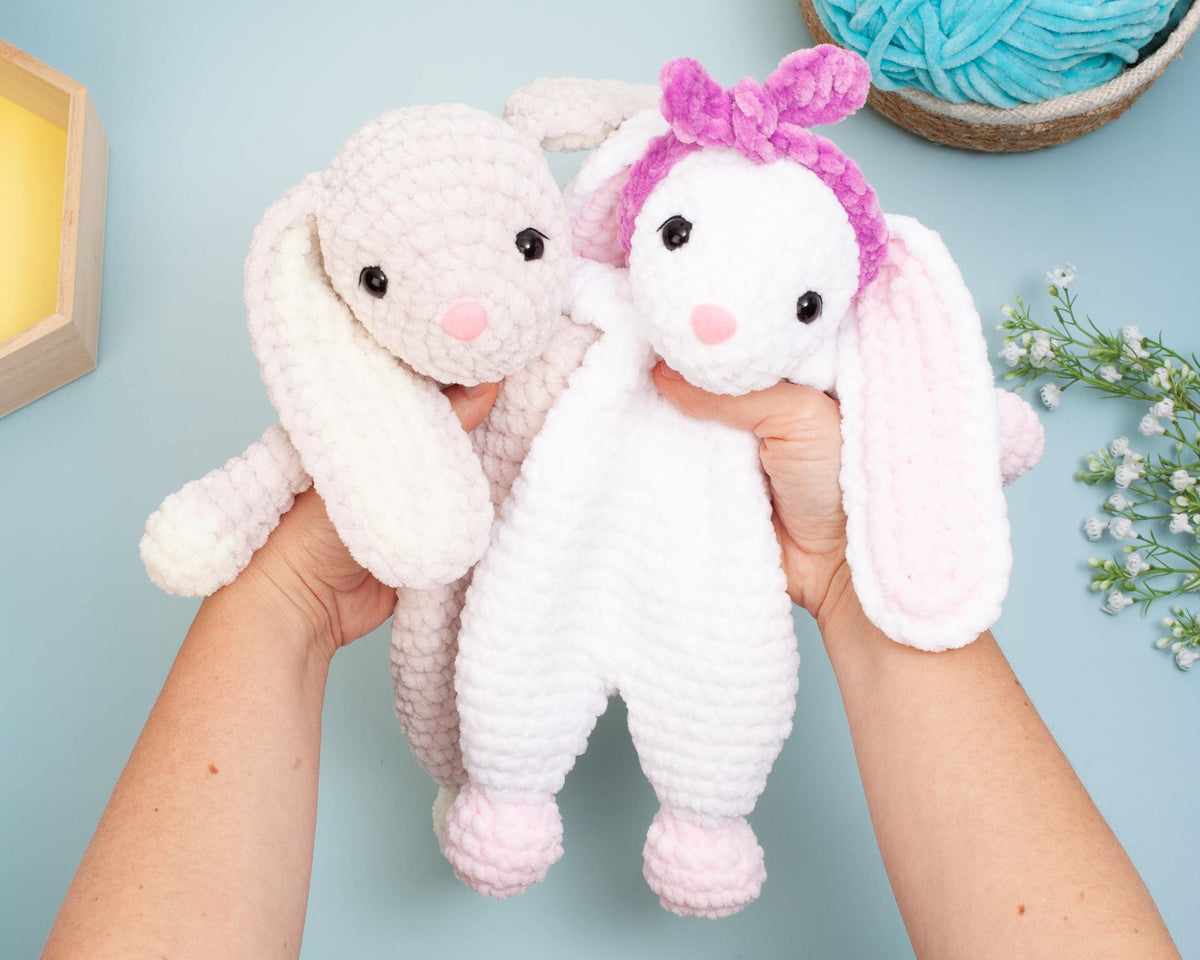 Crochet Bunny Lovey Pattern – Snuggler Crochet Pattern – Comforter Toy & Baby Security Blanket