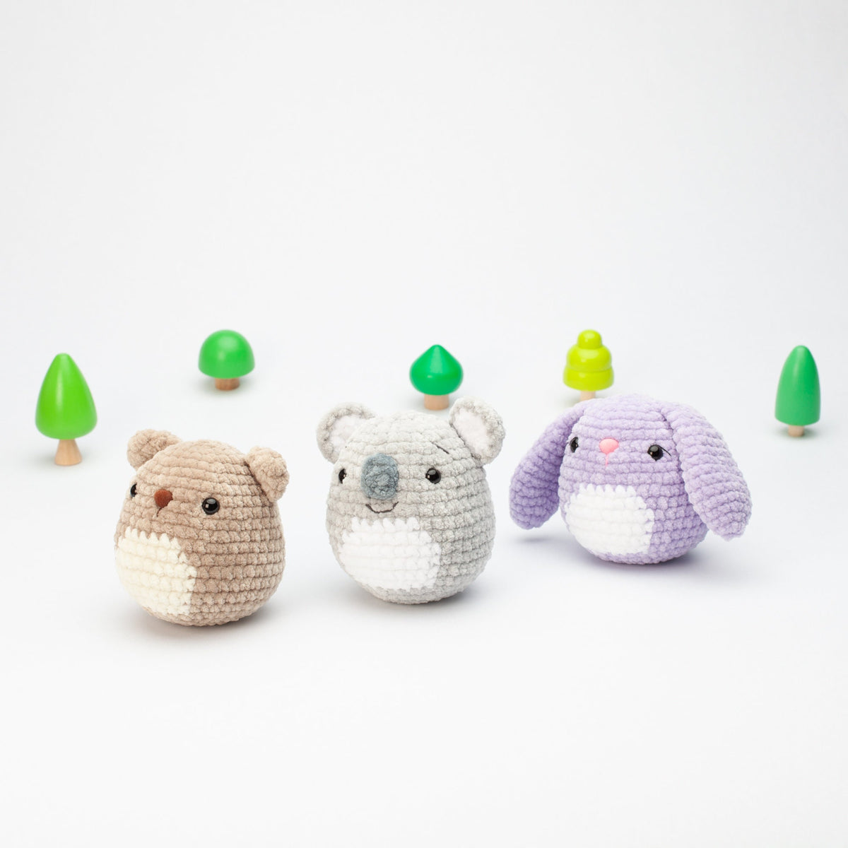 Crochet Squishmallow pattern bundle, Bear, Bunny and Koala, kawaii amigurumi pattern, Squishy plushie pattern, PDF