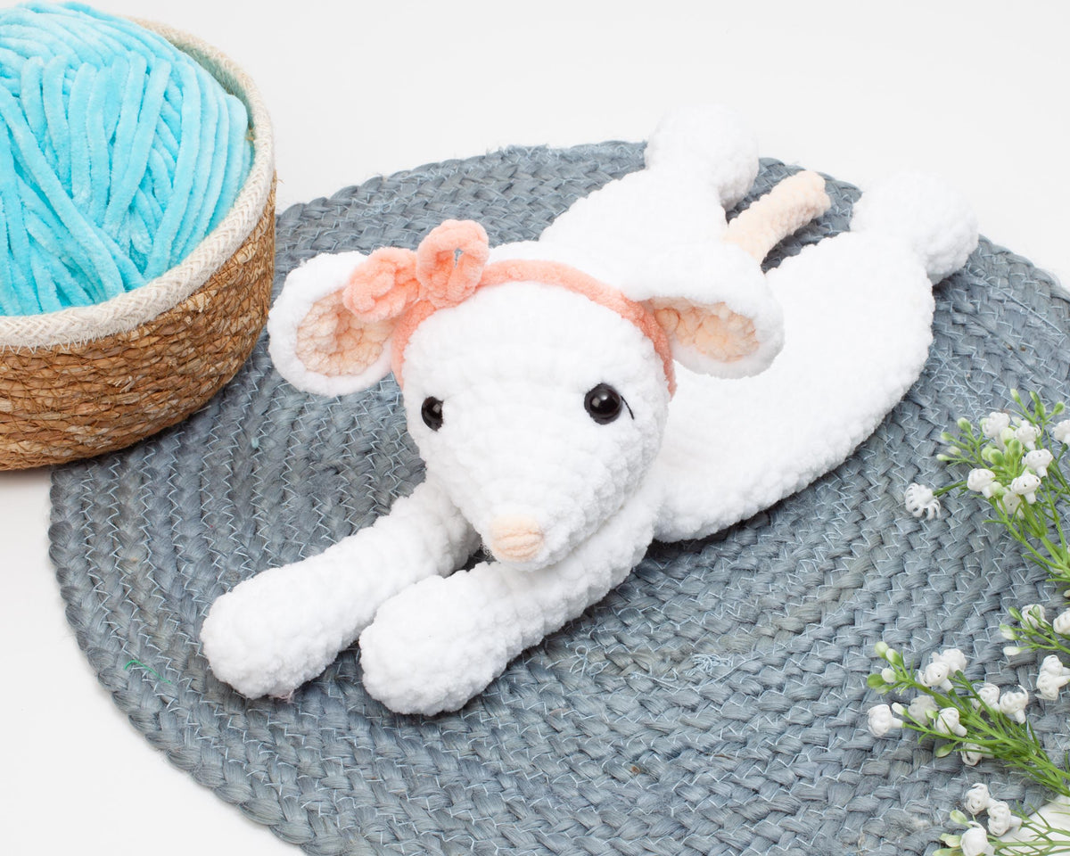 Crochet Mouse Lovey Pattern – Mouse Snuggler Crochet Pattern – Comforter Toy & Baby Security Blanket