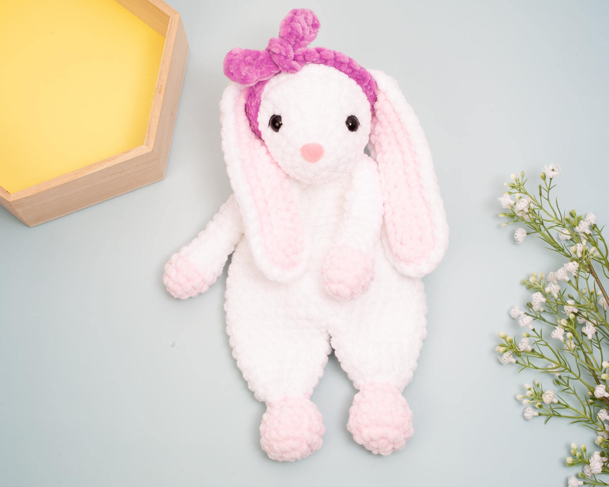 Crochet Bunny Lovey Pattern – Snuggler Crochet Pattern – Comforter Toy & Baby Security Blanket