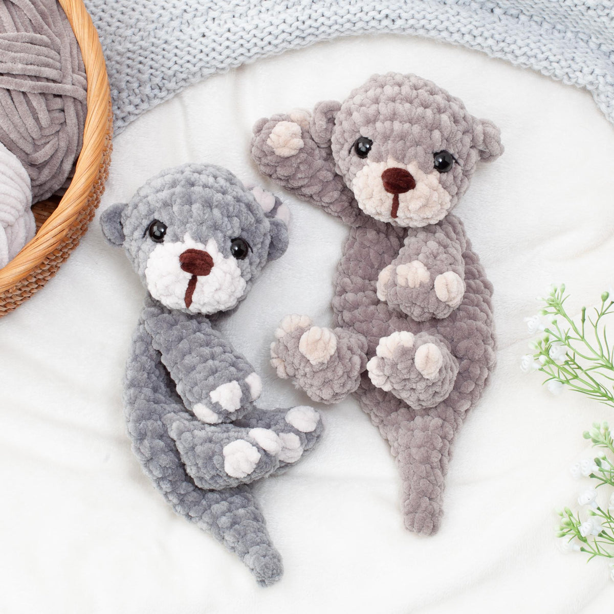 Otter Lovey Crochet Pattern PDF, No Sew Snuggler, Amigurumi Baby Comforter