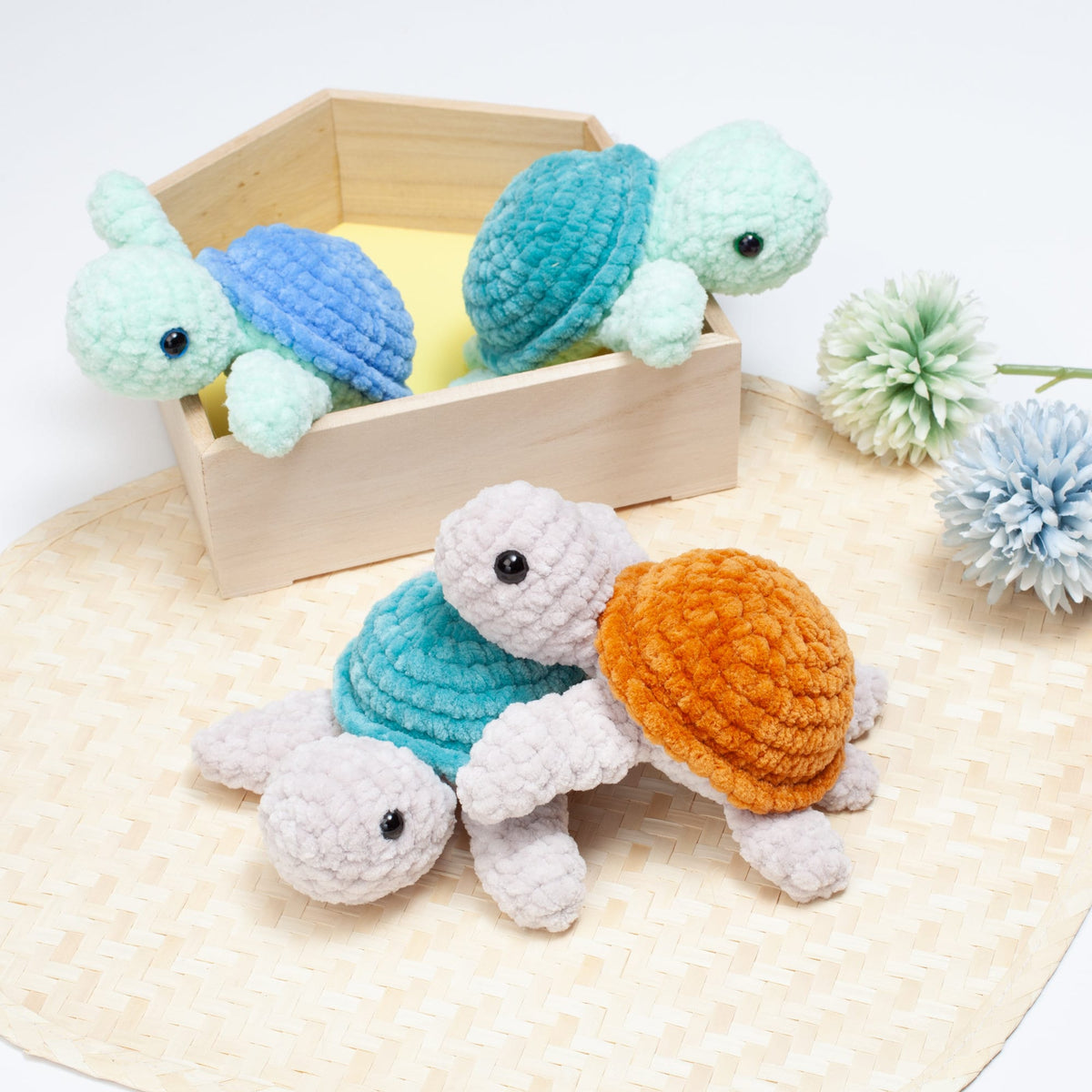 No sew turtle crochet pattern, easy crochet turtle pattern, amigurumi turtle, no sew crochet pattern
