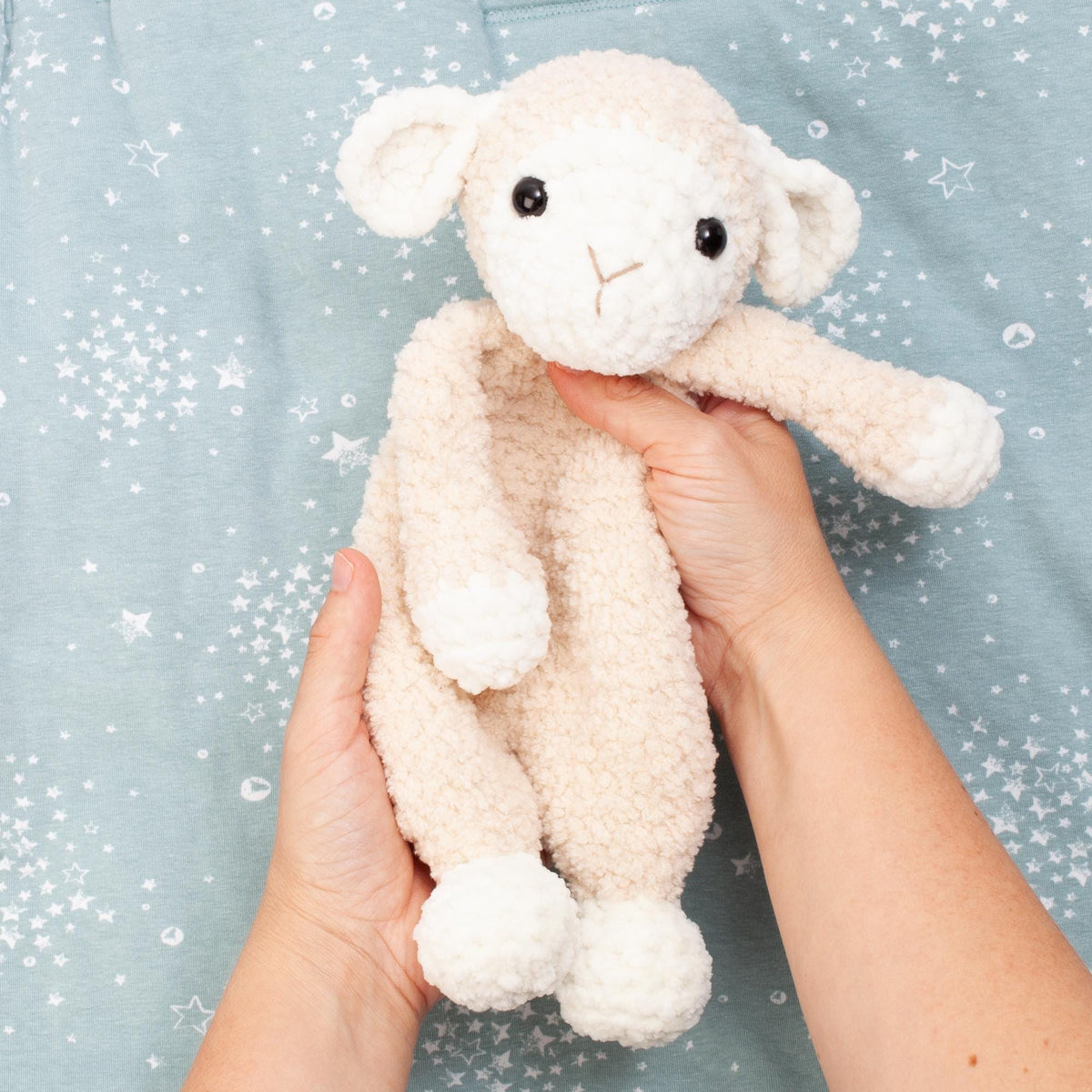 Crochet sheep snuggler pattern, Lamb lovey crochet pattern, comforter toy, baby security blanket