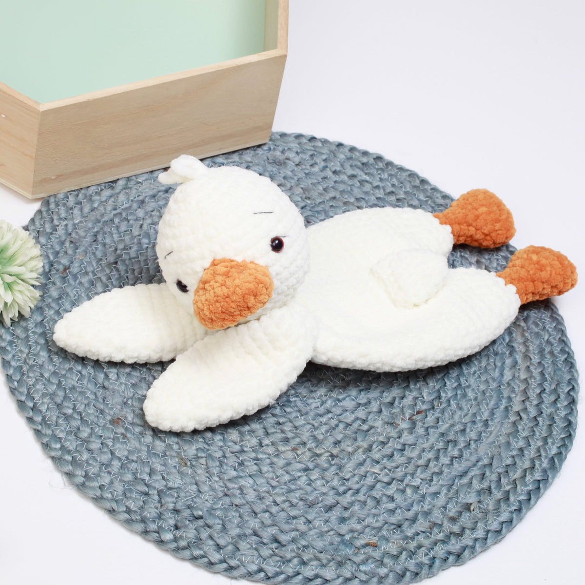 Crochet Duck snuggler pattern, Duck lovey, comforter toy, baby security blanket